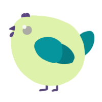 A apple and teal chicken
