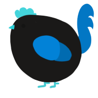 A sable and sapphire chicken