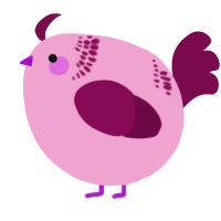 A pink and wine chicken with a neck-band pattern