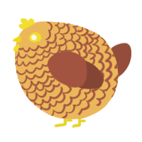 A honey and russet chicken with a lace pattern