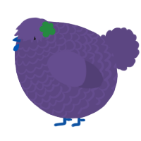 A overcast chicken with a lace pattern