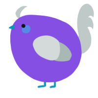 A blurple and silver chicken