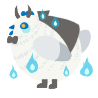 A white and mist chicken with a bar pattern