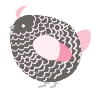 A grey and rose chicken with a lace pattern