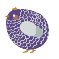 A overcast and silver chicken with a lace pattern