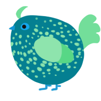 A sea and spring chicken with a speckle pattern