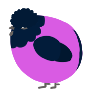 A orchid and tumblr chicken with a head pattern