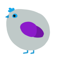 A silver and violet chicken