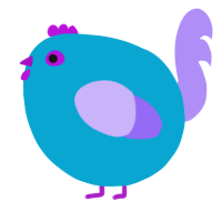 A cerulean and lilac chicken