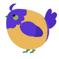 A honey and indigo chicken with a head pattern