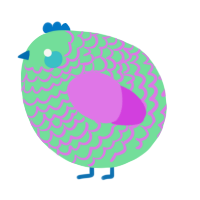 A spring and orchid chicken with a lace pattern