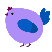 A lilac and ultramarine chicken