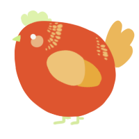 A vermilion and honey chicken with a neck-band pattern