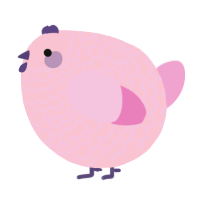 A rose and pink chicken with a lace pattern