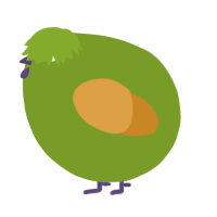 A chartreuse and orange chicken
