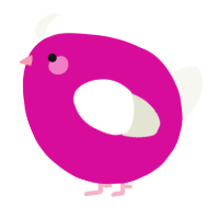 A fuchsia and white chicken