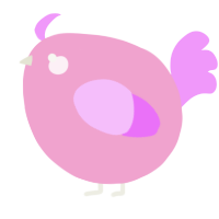 A pink and lavender chicken