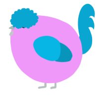 A lavender and cerulean chicken