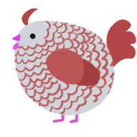 A mist and red chicken with a lace pattern
