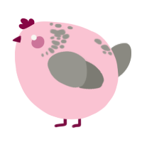A rose and ash chicken with a neck-speckle pattern