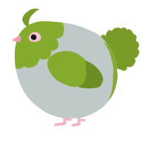 A silver and chartreuse chicken with a head pattern