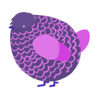 A overcast and orchid chicken with a lace pattern