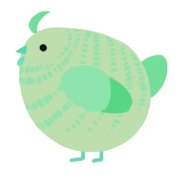 A gluppy and spring chicken with a bar pattern