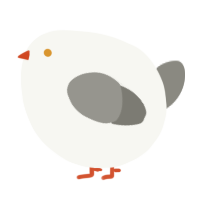 A white and ash chicken