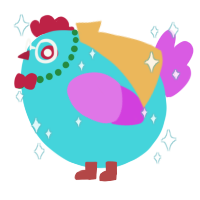 A aqua and orchid chicken