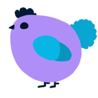 A lilac and cerulean chicken