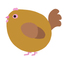 A gold and brown chicken