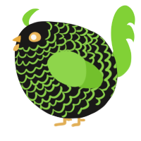A sable and grass chicken with a lace pattern