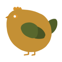 A gold and olive chicken