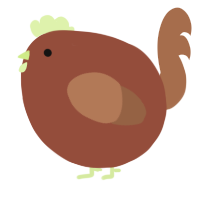 A russet and brown chicken