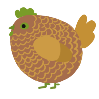 A brown and gold chicken with a lace pattern