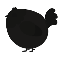 A sable and black chicken with a head pattern