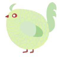 A apple and gluppy chicken with a lace pattern
