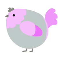 A silver and lavender chicken with a head pattern