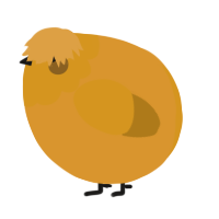 A orange and ochre chicken with a head pattern