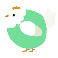 A spring and white chicken with a head pattern