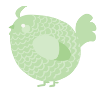A gluppy chicken with a lace pattern