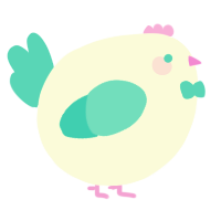 A white and aqua chicken