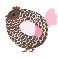 A bark and rose chicken with a lace pattern
