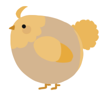 A beige and honey chicken with a head pattern