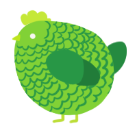 A grass and viridian chicken with a lace pattern
