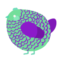 A spring and violet chicken with a lace pattern