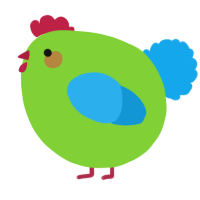 A grass and sky chicken