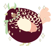 A wine and rose chicken with a half-lace pattern