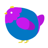 A sapphire and amethyst chicken with a head pattern