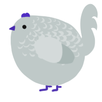 A silver chicken with a half-lace pattern